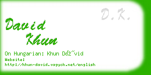 david khun business card